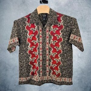 VTG Dragon Print Polyester Lounge Retro Style Bowling Smooth Custom Fit‎ Shirt